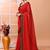 Red festive cotton blend handloom saree with running blouse