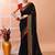 Black festive cotton blend handloom saree with running blouse