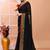Black festive cotton blend handloom saree with running blouse