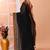 Black festive cotton blend handloom saree with running blouse