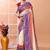Off white festive cotton blend handloom saree with running blouse