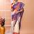 Off white festive cotton blend handloom saree with running blouse