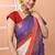 Off white festive cotton blend handloom saree with running blouse