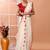 Off white festive cotton blend handloom saree with running blouse