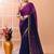 Blue daily wear sequin handloom cotton blend saree without blouse