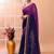 Blue daily wear sequin handloom cotton blend saree without blouse