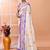 Off white office wear embrodery handloom cotton blend saree without blouse