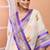 Off white office wear embrodery handloom cotton blend saree without blouse