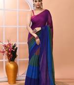 Multicolour daily wear handloom cotton blend saree without blouse