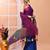 Multicolour daily wear handloom cotton blend saree without blouse
