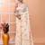 Off white festive wear semi silk blend jamdani saree with running blouse