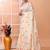 Off white festive wear semi silk blend jamdani saree with running blouse