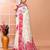 Off white festive wear cotton silk pink border pallu jamdani saree with running blouse