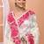 Off white festive wear cotton silk pink border pallu jamdani saree with running blouse