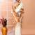 Off white festive wear cotton silk bronze border pallu jamdani saree with running blouse