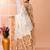 Off white festive wear cotton silk bronze border pallu jamdani saree with running blouse