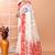 Off white festive wear cotton silk red border pallu jamdani saree with running blouse