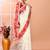 Off white festive wear cotton silk red border pallu jamdani saree with running blouse