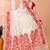 Off white festive wear cotton silk red border pallu jamdani saree with running blouse