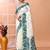 Off white festive wear cotton silk rama border pallu jamdani saree with running blouse