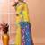 Yellow festive wear cotton silk tute border pallu jamdani saree with running blouse