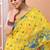 Yellow festive wear cotton silk tute border pallu jamdani saree with running blouse