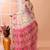 Off white festive wear cotton silk pink border pallu jamdani saree with running blouse