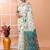 Off white festive wear cotton silk rama border pallu jamdani saree with running blouse