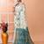 Off white festive wear cotton silk rama border pallu jamdani saree with running blouse
