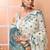 Off white festive wear cotton silk rama border pallu jamdani saree with running blouse