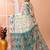 Off white festive wear cotton silk rama border pallu jamdani saree with running blouse