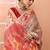 Beige festive wear cotton silk red border pallu jamdani saree with running blouse