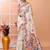 Off white festive wear silk blend multicolor border pallu jamdani saree with running blouse