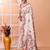 Off white festive wear silk blend multicolor border pallu jamdani saree with running blouse