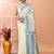 Ivory office wear cotton blend jamdani saree with running blouse