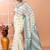 Ivory office wear cotton blend jamdani saree with running blouse