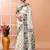 Ivory office wear cotton blend jamdani saree with running blouse