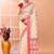 Cream festive wear semi silk blend jamdani saree with running blouse