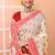 Cream festive wear semi silk blend jamdani saree with running blouse
