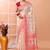 Beige festive wear semi cotton silk tangail saree with running blouse