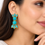  freshwater pearls jewellery turquoise stone gold-toned floral drop earrings for women