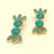  freshwater pearls jewellery turquoise stone gold-toned floral drop earrings for women
