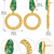 freshwater pearls jewellery green druzy stone gold-toned circular hoop drop earrings