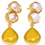 freshwater pearls jewellery baroque pearl & yellow chalcedony teardrop gold-toned drop earrings