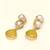 freshwater pearls jewellery baroque pearl & yellow chalcedony teardrop gold-toned drop earrings