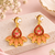 freshwater pearls jewellery baroque pearl and yellow chalcedony drop earrings, gold-toned