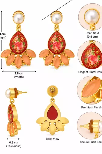freshwater pearls jewellery baroque pearl and yellow chalcedony drop earrings, gold-toned