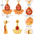 freshwater pearls jewellery baroque pearl and yellow chalcedony drop earrings, gold-toned