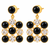 freshwater pearls jewellery black onyx & crystal drop earrings in gold-tone setting