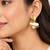 freshwater pearls jewellery baroque pearl drop earrings with gold-tone crescent stud